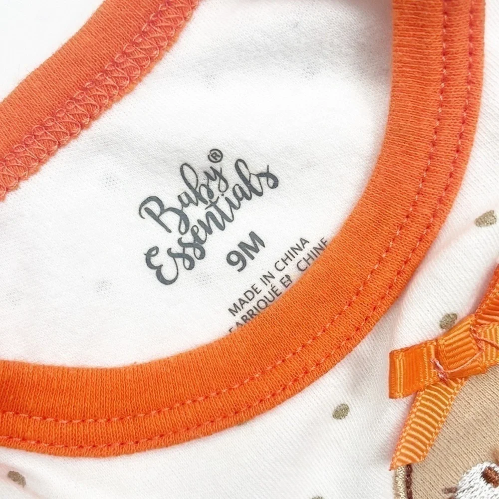 Baby Essentials My First Thanksgiving turkey polkadot baby girls bodysuit